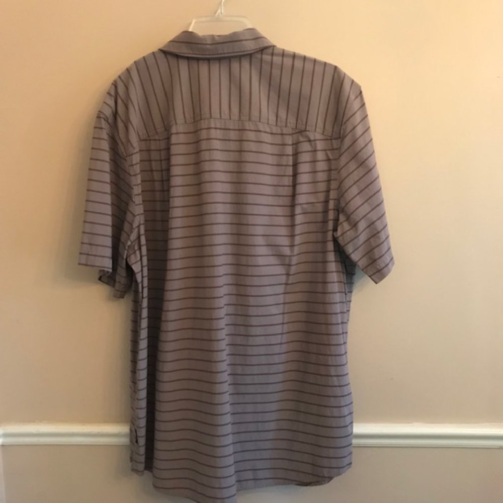REI Taupe/Brown Striped Short Sleeve Shirt - Size Large - Picture 4 of 9